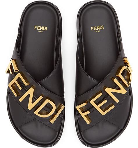 fendi sandals black